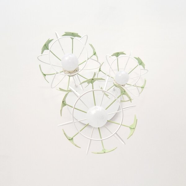 Lampadario a sospensione per bambini STARS 3xE27/15W/230V verde/bianco