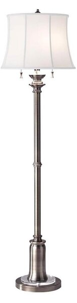 Feiss FE-STATEROOM-FL-AN - Lampada con piedistallo STATEROOM 2xE27/60W/230V argento