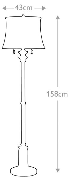 Feiss FE-STATEROOM-FL-AN - Lampada con piedistallo STATEROOM 2xE27/60W/230V argento