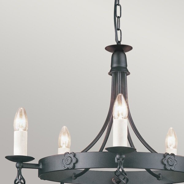 Elstead BY5-BLACK - Lampadario a sospensione con catena BELFRY 5xE14/60W/230V