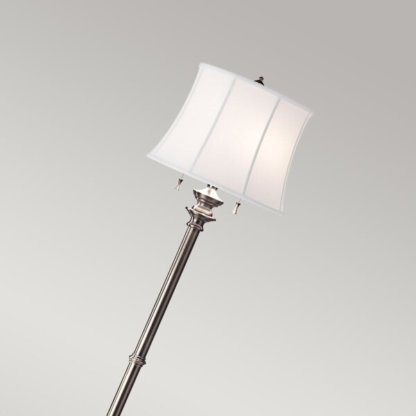 Feiss FE-STATEROOM-FL-AN - Lampada con piedistallo STATEROOM 2xE27/60W/230V argento