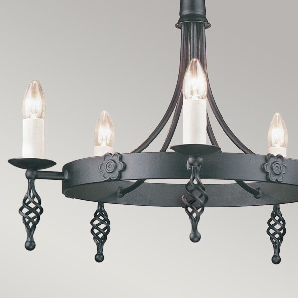 Elstead BY5-BLACK - Lampadario a sospensione con catena BELFRY 5xE14/60W/230V
