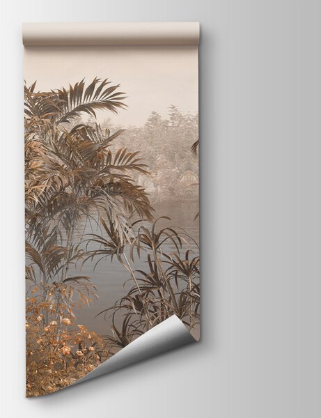 Carta da parati Una palude con piante e fiori, Carta da parati Panoramica, Carta da parati popolare, u98929 - Tapeko.it