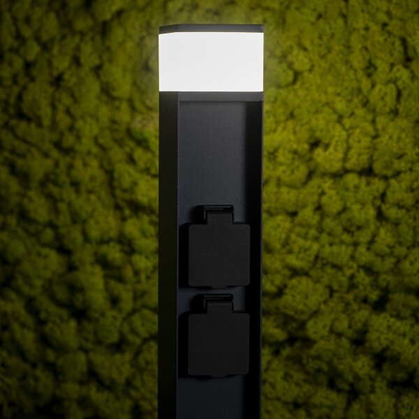 Kanlux 38763-Lampada da esterno con 2 prese DASTEN 1xG9/11W/230V 30 cm IP44 nero