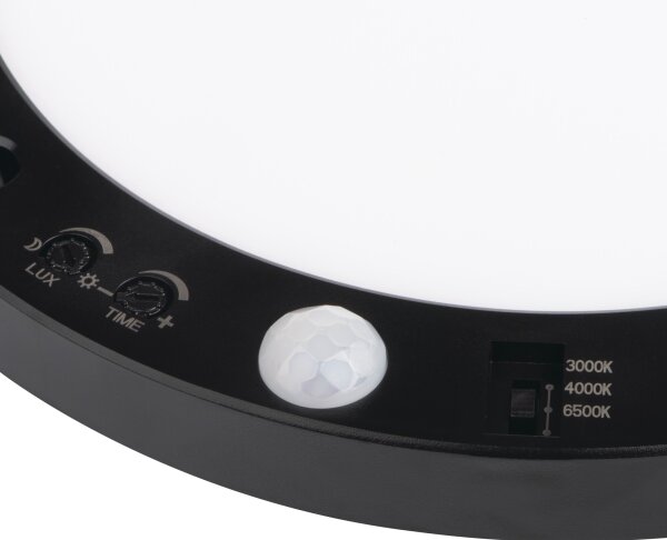 Kanlux 24605 - LED Lampada con sensore 2in1 ERGA LED/17W/230V 3000/4000/6500K nero