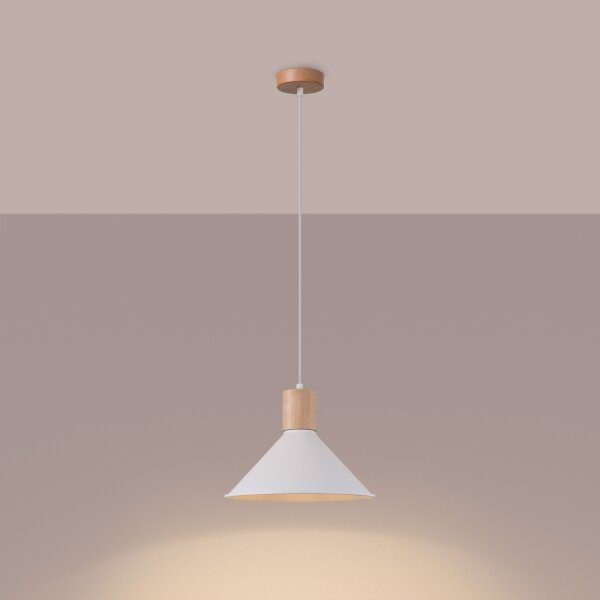 Sollux SL.1319 - Lampadario a sospensione con filo JAGA 1xE27/15W/230V diametro 30 cm bianco