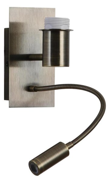 Brilagi - LED Lampada flessibile da muro NUBILA 1xE27/25W/230V + LED/3W ottone