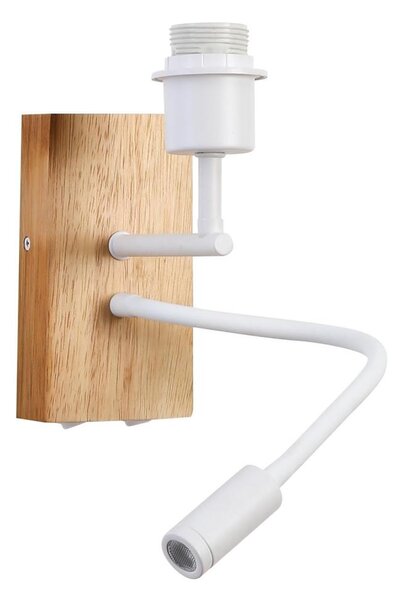Brilagi - LED Lampada flessibile da muro NUBILA WOOD 1xE27/25W/230V + LED/3W quercia/bianco