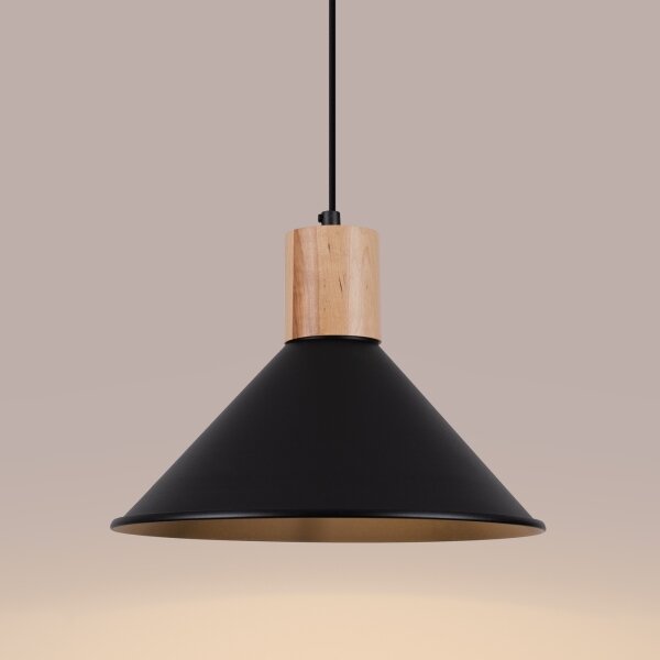 Sollux SL.1320 - Lampadario a sospensione con filo JAGA 1xE27/15W/230V diametro 30 cm nero