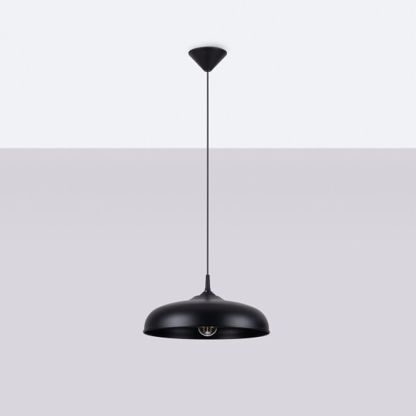 Sollux SL.1330 - Lampadario a sospensione con filo GINA 1xE27/15W/230V diametro 38 cm nero