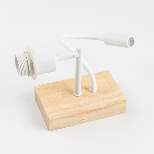 Brilagi - LED Lampada flessibile da muro NUBILA WOOD 1xE27/25W/230V + LED/3W quercia/bianco