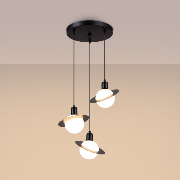 Sollux SL.1359 - Lampadario a sospensione con filo HYPERION 3xG9/8W/230V nero