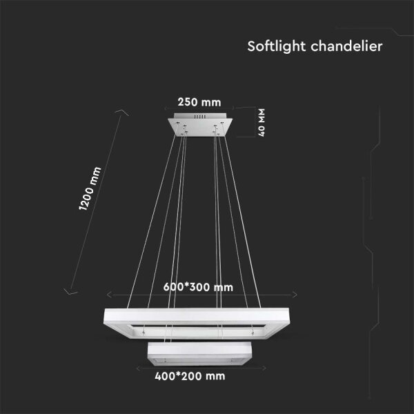 Lampadario a sospensione con filo LED dimmerabile LED/113W/230V 3000K bianco