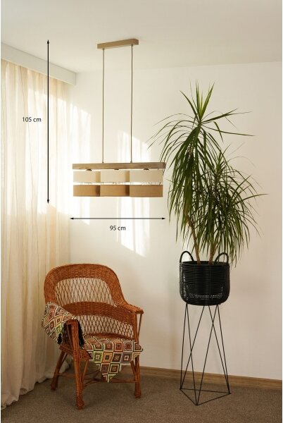 BRILAGI - Lampadario a sospensione con filo FOREST 3xE27/15W/230V pino/beige/color crema