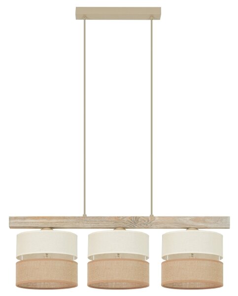 BRILAGI - Lampadario a sospensione con filo FOREST 3xE27/15W/230V pino/beige/color crema