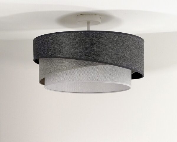Duolla - Lampadario a plafone KOBO 1xE27/15W/230V diametro 45 cm grigio/bianco