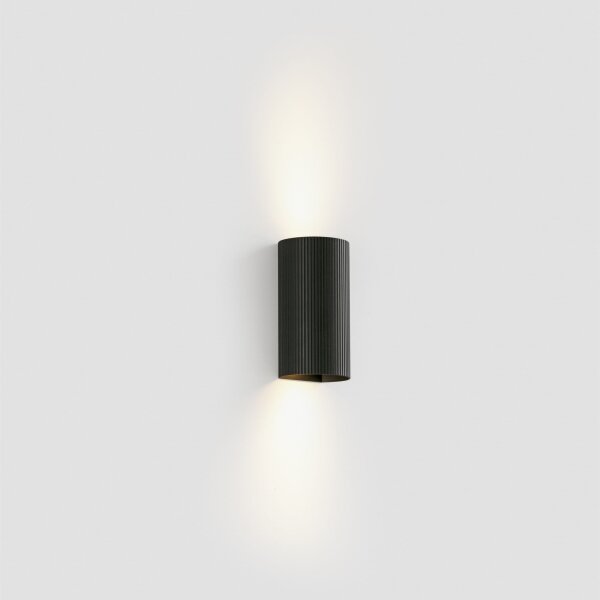 FARO 40543 - Applique SOLE 2xGU10/8W/230V nero ondulato arrotondato