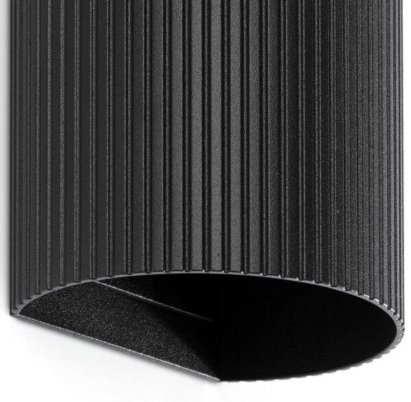 FARO 40543 - Applique SOLE 2xGU10/8W/230V nero ondulato arrotondato