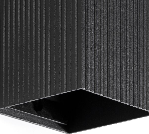 FARO 40535 - Applique SOLE 1xGU10/8W/230V nero ondulato quadrato