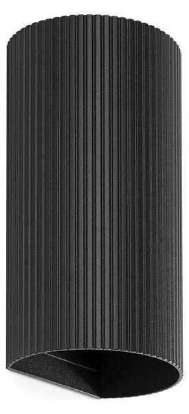 FARO 40543 - Applique SOLE 2xGU10/8W/230V nero ondulato arrotondato