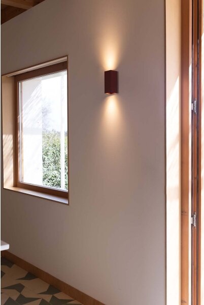 FARO 40568 - Applique SOLE 2xGU10/8W/230V color mattone ondulato quadrato
