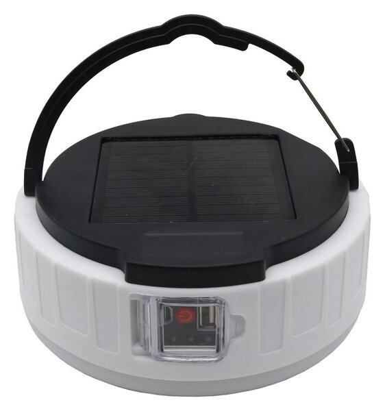 Lampada solare LED con funzione di power bank LED/2W/2V 6500K IPX4 2400 mAh nero