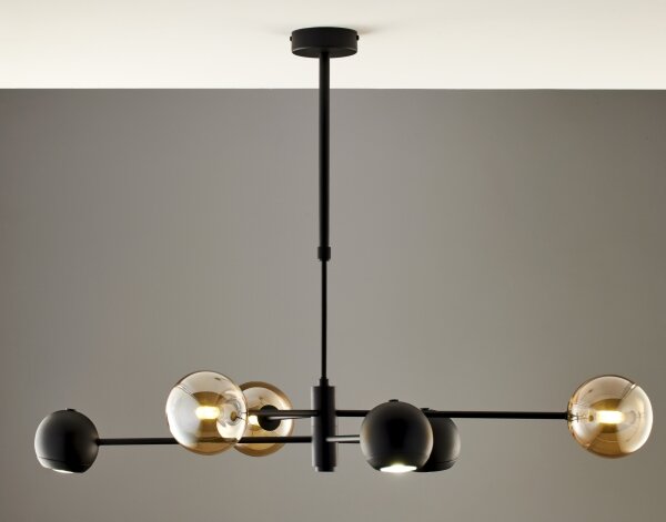 Jupiter 1993 - Lampadario a sospensione con supporto rigido MOKA 3xGU10/10W/230V + 3xG9/10W/230V nero/beige
