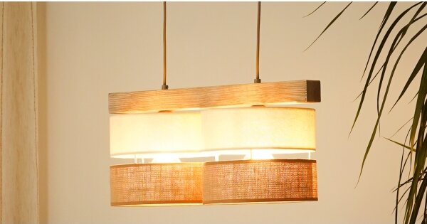 Brilagi - Lampadario a sospensione con filo FOREST 2xE27/15W/230V pino/beige/color crema