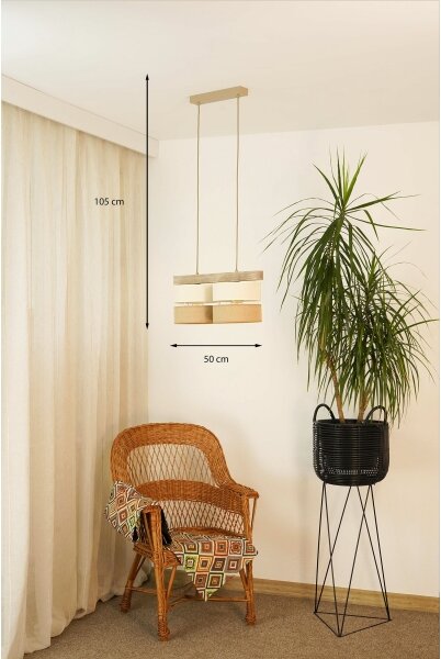 Brilagi - Lampadario a sospensione con filo FOREST 2xE27/15W/230V pino/beige/color crema