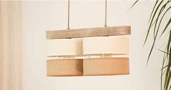 Brilagi - Lampadario a sospensione con filo FOREST 2xE27/15W/230V pino/beige/color crema