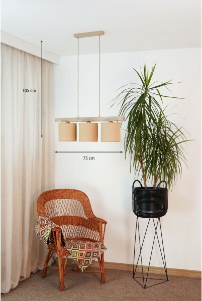 BRILAGI - Lampadario a sospensione con filo FOREST 3xE27/15W/230V pino/marrone
