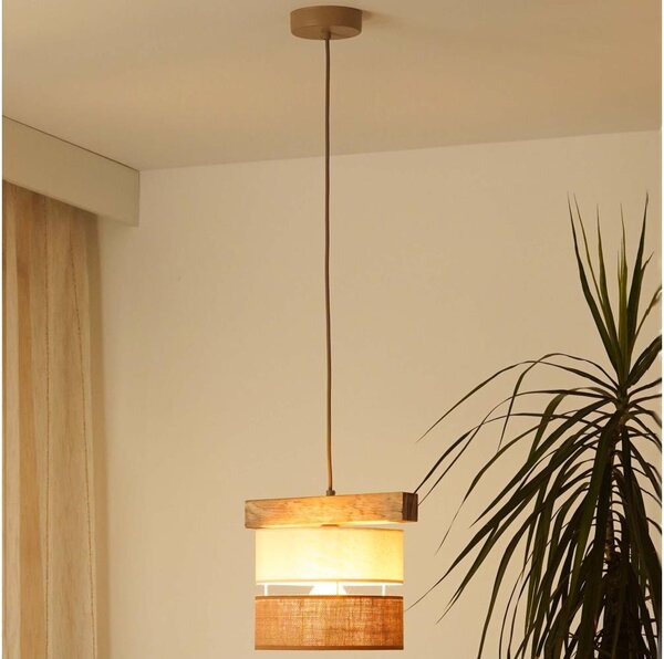 Brilagi - Lampadario a sospensione con filo FOREST 1xE27/15W/230V pino/beige/color crema