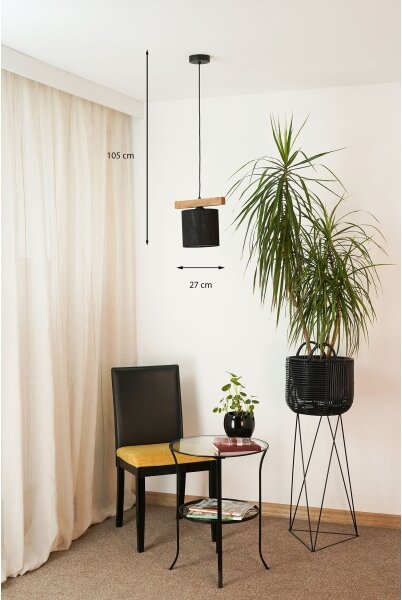 Brilagi - Lampadario a sospensione con filo FOREST 1xE27/15W/230V pino/nero