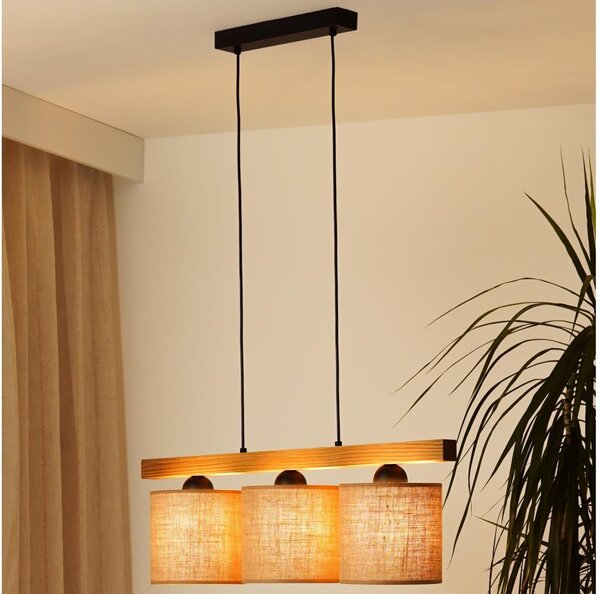 BRILAGI - Lampadario a sospensione con filo FOREST 3xE27/15W/230V pino/marrone/nero