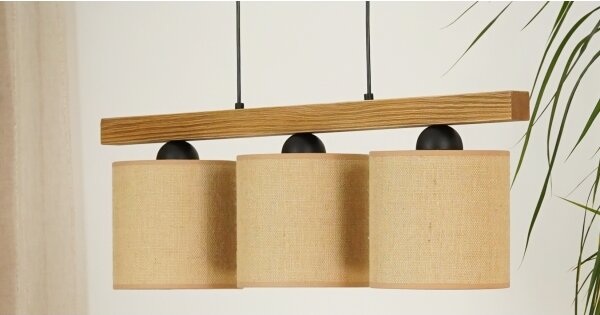 BRILAGI - Lampadario a sospensione con filo FOREST 3xE27/15W/230V pino/marrone/nero
