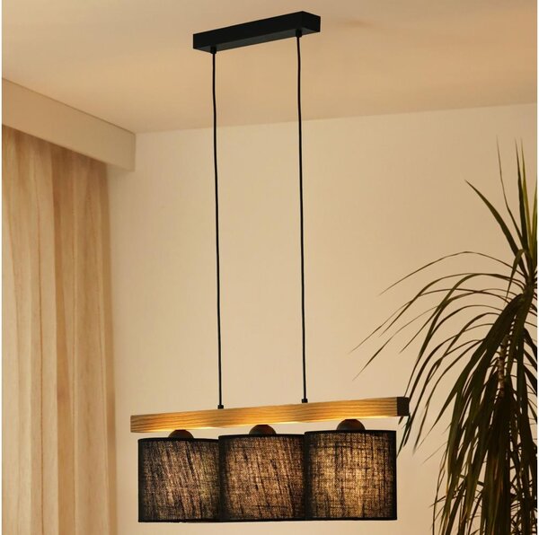 Brilagi - Lampadario a sospensione con filo FOREST 3xE27/15W/230V pino/nero