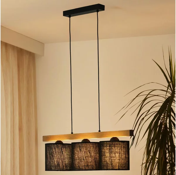 Brilagi - Lampadario a sospensione con filo FOREST 3xE27/15W/230V pino/nero