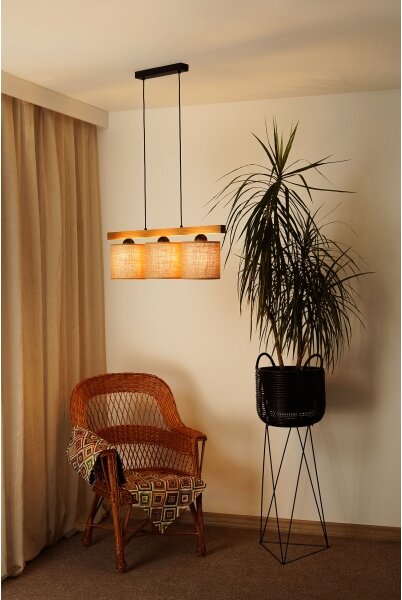 BRILAGI - Lampadario a sospensione con filo FOREST 3xE27/15W/230V pino/marrone/nero