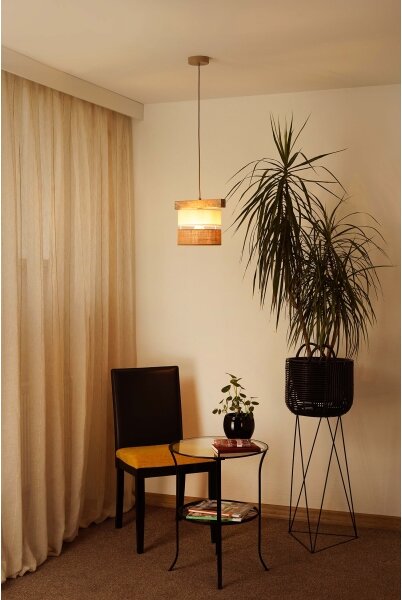 Brilagi - Lampadario a sospensione con filo FOREST 1xE27/15W/230V pino/beige/color crema