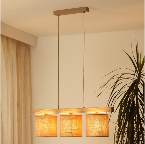 BRILAGI - Lampadario a sospensione con filo FOREST 3xE27/15W/230V pino/marrone