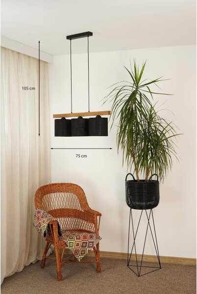 Brilagi - Lampadario a sospensione con filo FOREST 3xE27/15W/230V pino/nero