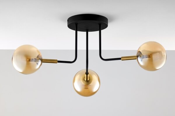 Jupiter 2037 - Lampadario a sospensione con supporto rigido BURANO 3xG9/10W/230V nero/oro/beige