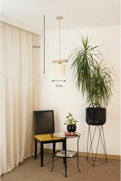 Brilagi - Lampadario a sospensione con filo FOREST 1xE27/15W/230V pino/marrone/color crema