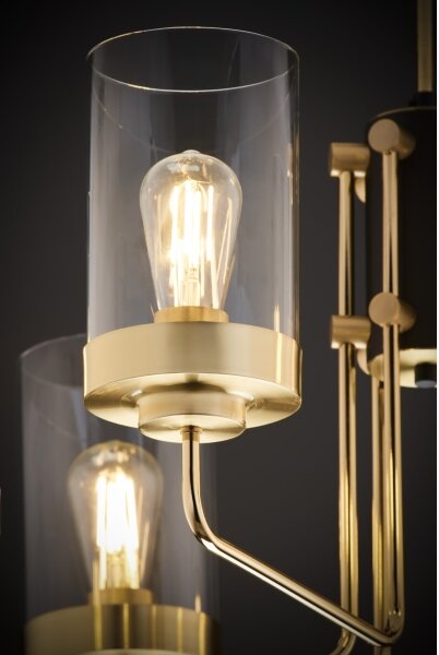 Jupiter 2089 - Lampadario a stelo RAMIREZ 6xE27/15W/230V oro/nero