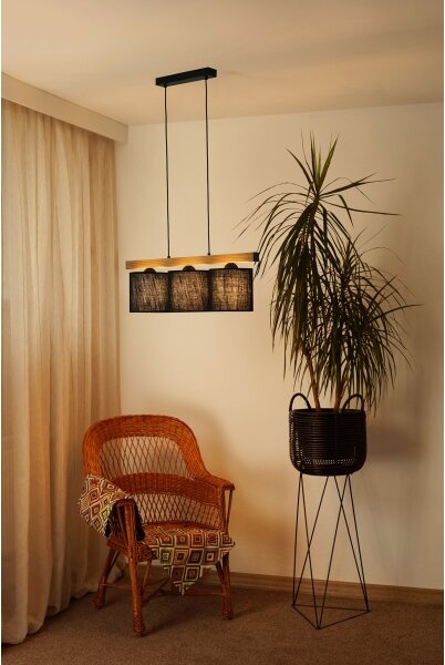 Brilagi - Lampadario a sospensione con filo FOREST 3xE27/15W/230V pino/nero
