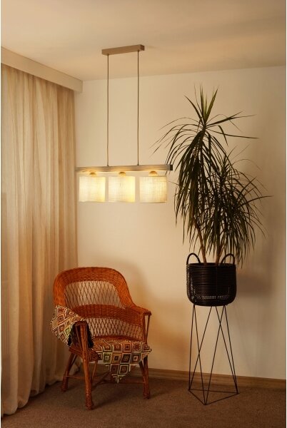 Brilagi - Lampadario a sospensione con filo FOREST 3xE27/15W/230V pino/marrone/color crema