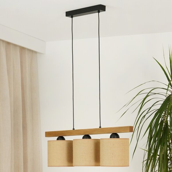 BRILAGI - Lampadario a sospensione con filo FOREST 3xE27/15W/230V pino/marrone/nero