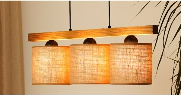 BRILAGI - Lampadario a sospensione con filo FOREST 3xE27/15W/230V pino/marrone/nero