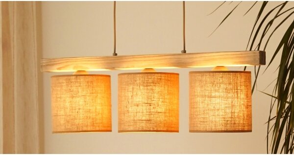 BRILAGI - Lampadario a sospensione con filo FOREST 3xE27/15W/230V pino/marrone