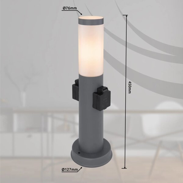 Globo 3158AK - Lampada da esterno con 2 prese BOSTON 1xE27/23W/230V IP44